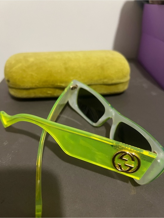 Gucci Accessories - Gucci Neon Yellow-Green Logo Sunglasses